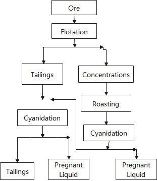 Flotation-Roasting-Cyanidation and Tailings Cyanidation Treatment.png